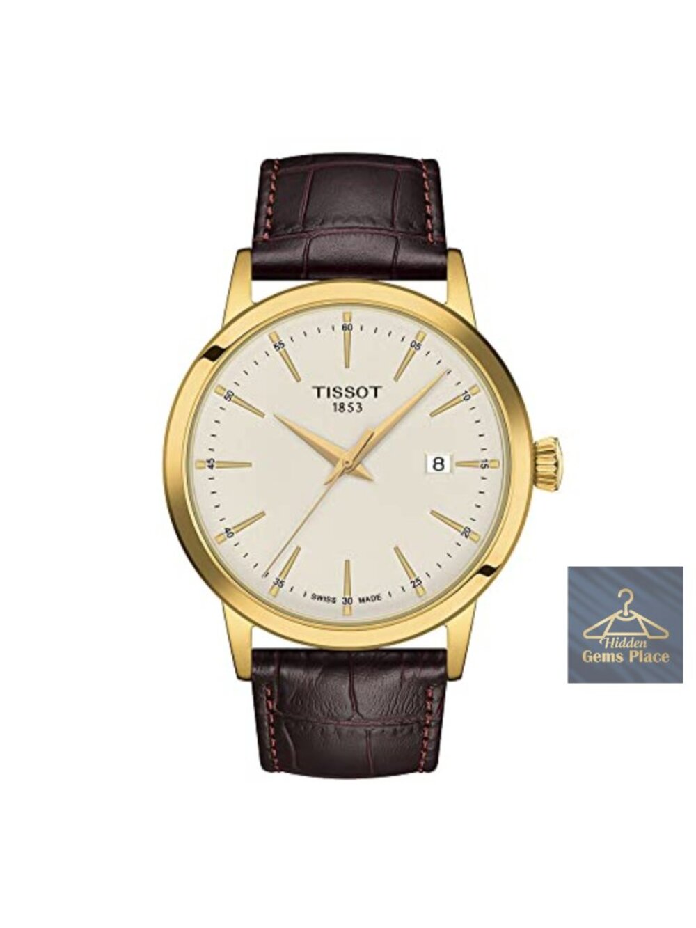 Tissot Classic Dream Swiss Quartz 42mm Men's Watch Gold PVD Leather